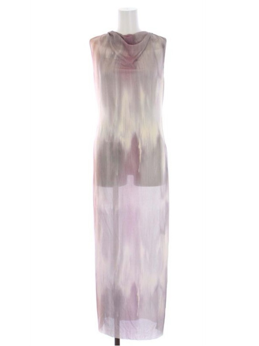 ZARA Sheer Watercolor Maxi Dress - purple